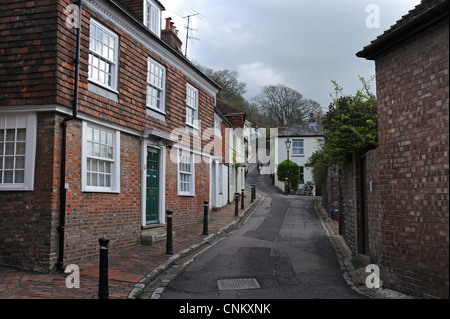 Lewes Town Center East Sussex Regno Unito - una vista fino a Chapel Hill Foto Stock