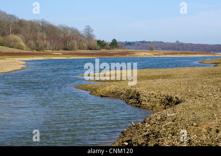 Gli effetti della siccità a Bewl serbatoio acqua, Kent Foto Stock