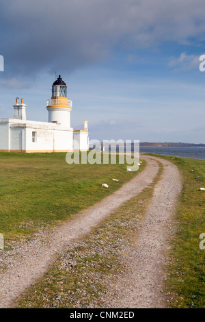 Punto Chanonry; Moray Firth; Black Isle; Scozia; Regno Unito; faro Foto Stock