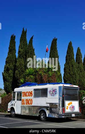 Cibo messicano camion nella città di Alviso, San Jose CA Foto Stock