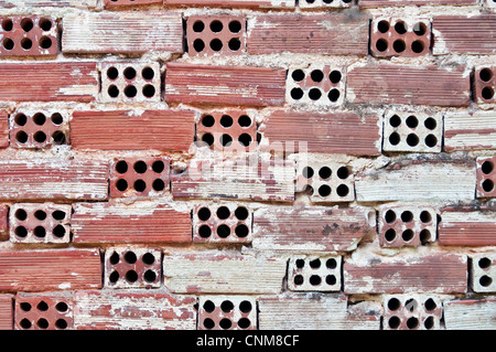 Mattoni di argilla parete Foto Stock