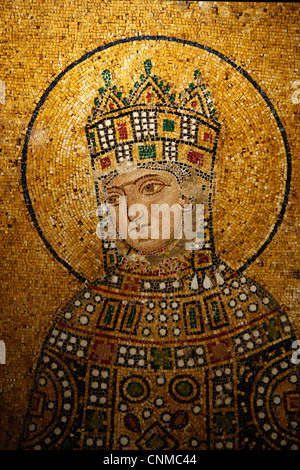 Mosaico di Empress Zoe, Hagia Sophia, Istanbul, Turchia, Europa Foto Stock