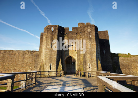 Castello di Caerphilly, Caerphilly, South Wales, Regno Unito Foto Stock