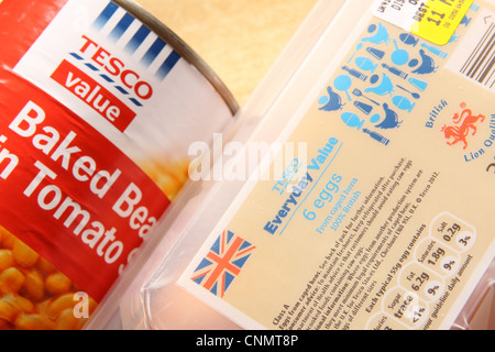 Tesco valore quotidiano gamma prodotto sostituito Tesco Value in aprile 2012 Foto Stock