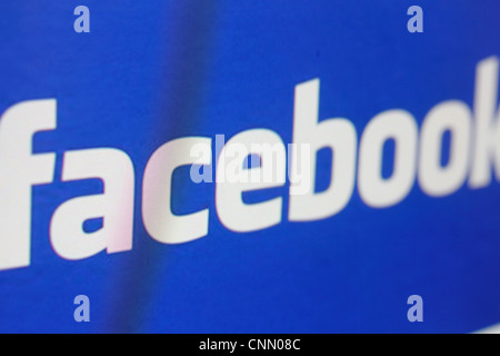 Logo di Facebook su un monitor Foto Stock