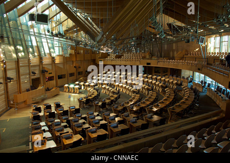 L'Aula di discussione nel Parlamento scozzese di Edimburgo, Scozia Foto Stock