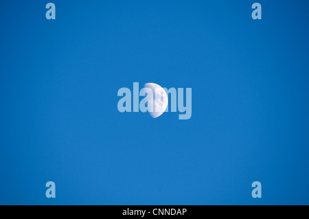 Mezza luna nel cielo, alpi, Francia Foto Stock
