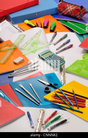 Materiale scolastico Foto Stock