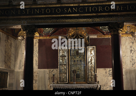 Icona Acheiropoieta nel Sancta Sanctorum Cappella nel Palazzo del Laterano a Roma, Italia. Foto Stock