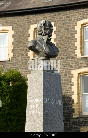 Statua di Gladstone in Ross on Wye in Galles del Nord Foto Stock