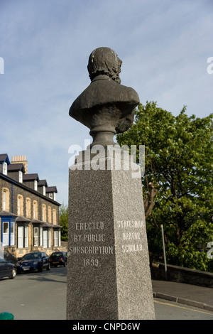 Statua di Gladstone in Ross on Wye in Galles del Nord Foto Stock