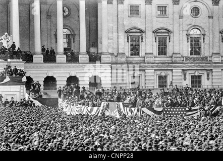 Presidente McKinley facendo il suo discorso inaugurale, 4 marzo 1897 Foto Stock