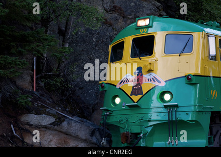 Pass bianco e Yukon via ferrovia, Skagway, Alaska, STATI UNITI D'AMERICA Foto Stock