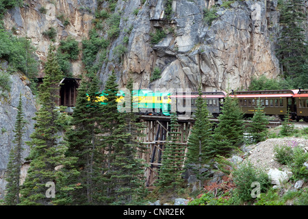 Pass bianco e Yukon via ferrovia, Skagway, Alaska, STATI UNITI D'AMERICA Foto Stock