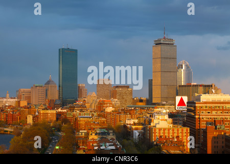 Luce solare in ritardo su Boston's Back Bay Foto Stock