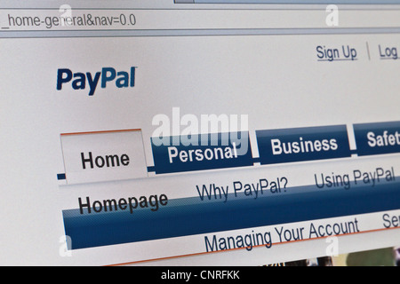 Sito Web di PayPal Foto Stock