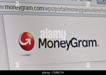 Moneygram sito web pagina Foto Stock