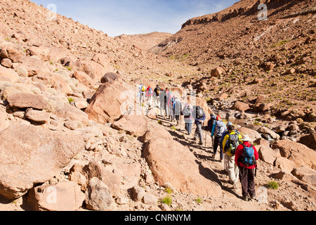 Trekking in Jebel Sirwa regione del Anti atlante del Marocco, Africa del Nord. Foto Stock