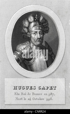 Re di Francia, Hugo Capet o Ugo Capeto, Duca di Francia o Dux Francorum, re della dinastia Capetian, decimo secolo, Foto Stock