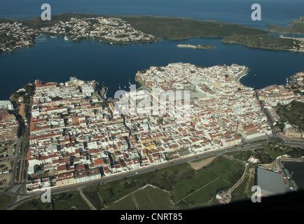 Riprese aeree di Es Castell Menorca Foto Stock