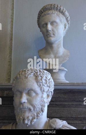 L'imperatore Augusto. Roman busto in marmo nei musei Capitolini di Roma, Italia. Foto Stock