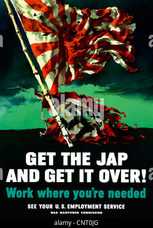 Restaurata digitalmente propaganda di guerra poster. Foto Stock