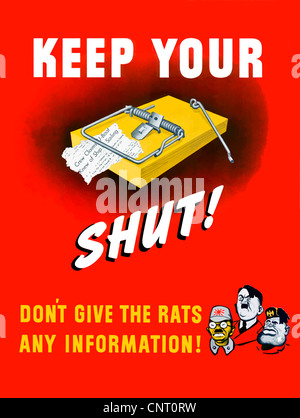 Restaurata digitalmente propaganda di guerra poster. Foto Stock