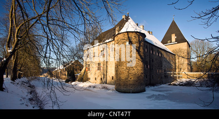 Kemnade castello in inverno, in Germania, in Renania settentrionale-Vestfalia, la zona della Ruhr, Hattingen Foto Stock