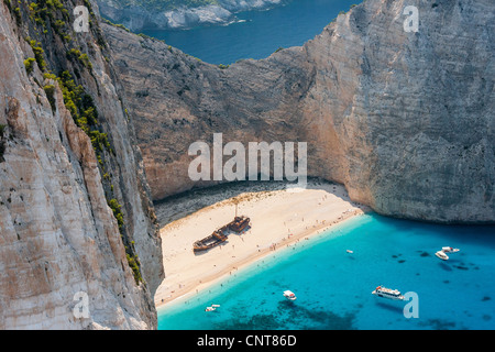 Naufragio baia vista dalla scogliera Foto Stock