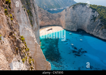 Naufragio baia vista dalla scogliera Foto Stock