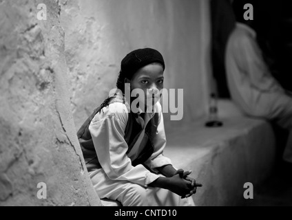 Il Tuareg boy in Ghadames, Libia Foto Stock