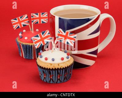 Tè britannici e i tortini Foto Stock