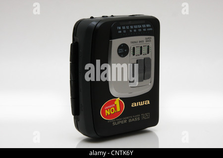 Walkman a cassetta nera a nastro AIWA made in Japan Foto Stock