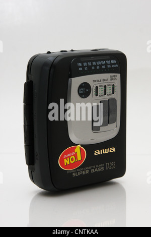 Walkman a cassetta nera a nastro AIWA made in Japan Foto Stock