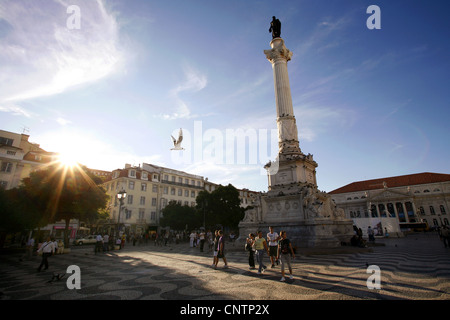 Praça do Rossio, Lisbona, Portogallo Foto Stock