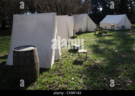 Union Army encampment sul set di Spielberg Lincoln. Parco Maymont, Richmond,VA 2011 Foto Stock