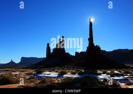 Il Monument Valley in inverno, mesas e monolithes, USA Utah, Monument Valley National Park Foto Stock