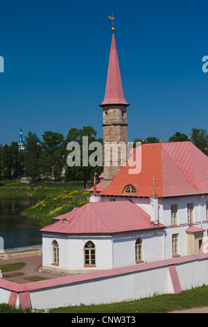 Russia, Leningradskaya Oblast di Gatchina, Prioratsky Palace, costruito da lo Zar Paolo I per i cavalieri dell'Ordine di Malta, esterna Foto Stock