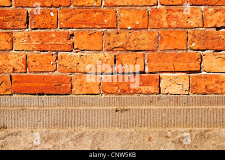 Ballarat Australia / basalto rosso e un muro di mattoni dettaglio dell'ex vecchio obiettivo di Ballarat Foto Stock