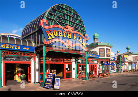 Inghilterra, Lancashire, Blackpool, ingresso al molo nord Foto Stock