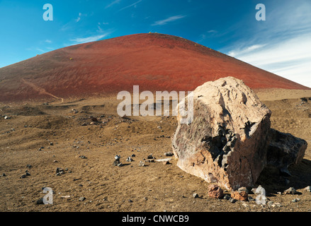 Grande bomba vulcanica basaltica di lava vescicolare da un'eruzione esplosiva di Montaña Colorada, Lanzarote, Isole Canarie, Spagna Foto Stock