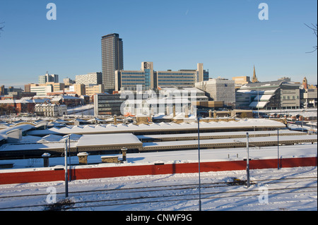 Sheffield Hallam University dopo una tempesta di neve Foto Stock