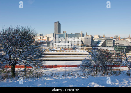 Sheffield Hallam University dopo una tempesta di neve Foto Stock