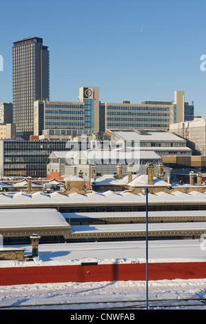 Sheffield Hallam University dopo una tempesta di neve Foto Stock