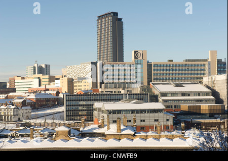 Sheffield Hallam University dopo una tempesta di neve Foto Stock