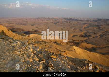 Cratere Makhtesh Ramon al deserto del Negev, Israele Foto Stock