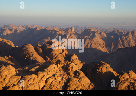 Vista dal Monte Sinai, Egitto, Sinai Foto Stock