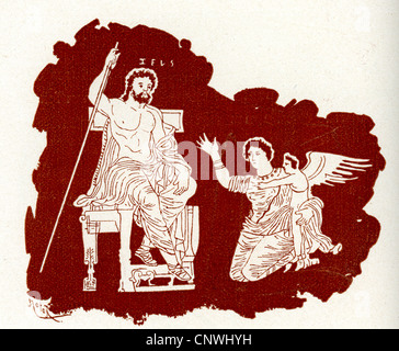 Zeus giudizio su Icaro, nello stile della Grecia antica Foto Stock