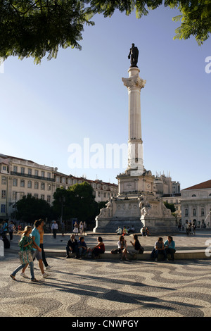 Praça do Rossio, Lisbona, Portogallo Foto Stock