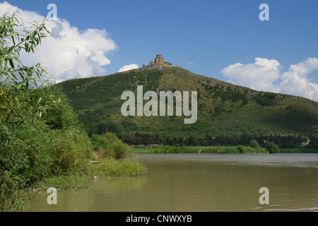 Georgian monastero ortodosso Jvari, Georgia, Mzcheta Foto Stock